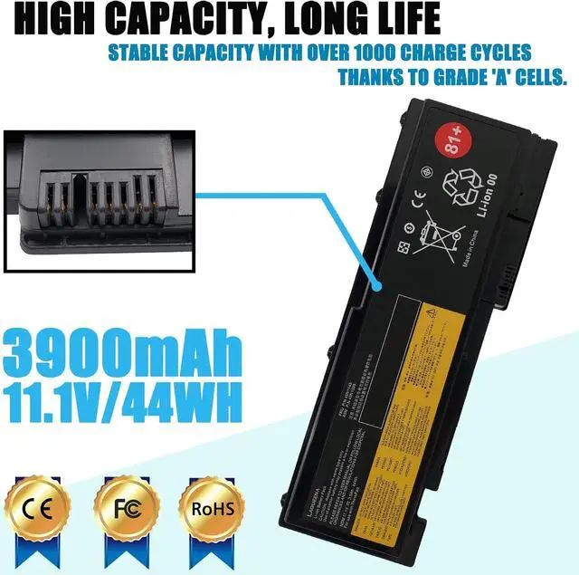 Alt view image 2 of 6 - 45N1143 Laptop Battery Compatible with Lenovo ThinkPad T420i T420s T430S Series 0A36287 42T4844 42T4845 42T4846 42T4847 45N1036 45N1037 45N1038 45N1039 45N1064 45N1065 11.1V 44Wh 6-Cell