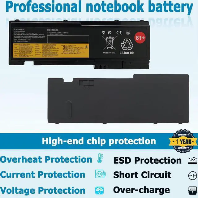 Alt view image 4 of 6 - 45N1143 Laptop Battery Compatible with Lenovo ThinkPad T420i T420s T430S Series 0A36287 42T4844 42T4845 42T4846 42T4847 45N1036 45N1037 45N1038 45N1039 45N1064 45N1065 11.1V 44Wh 6-Cell