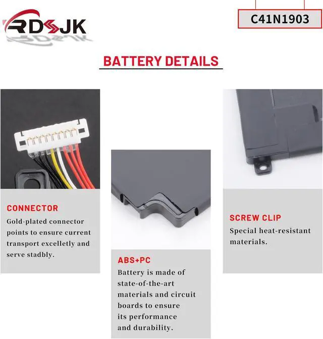 Alt view image 5 of 7 - C41N1903 Laptop Battery for Asus ExpertBook B9 B9400 B9400CE B9400CEA B9400CB B9400CBA B9450 B9450F B9450FA B9450CEA B5 Flip B5302 B5302CBA B5302CE B5302CEA B5302F B5302FBA B5302FE B5302FEA 15.4V 66Wh