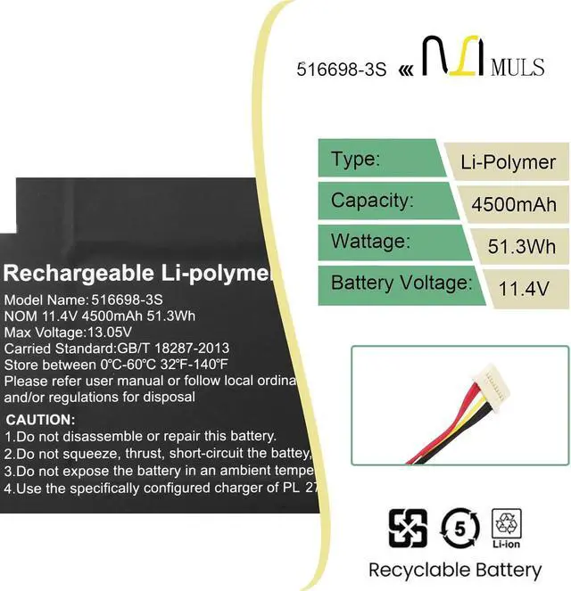 Alt view image 2 of 7 - MULS 4588105-2S 4588106-2S Laptop Battery Replacement for Dynabook Satellite Pro C50-H-103 C50-E-105 C50D-B-115 C50D-B-10D Medion Akoya E15403 30027586 Series 40071698 40072215 4588106 7.6V 45.6Wh