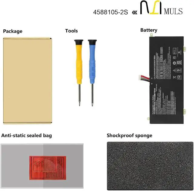 Alt view image 6 of 7 - MULS 4588105-2S 4588106-2S Laptop Battery Replacement for Dynabook Satellite Pro C50-H-103 C50-E-105 C50D-B-115 C50D-B-10D Medion Akoya E15403 30027586 Series 40071698 40072215 4588106 7.6V 45.6Wh