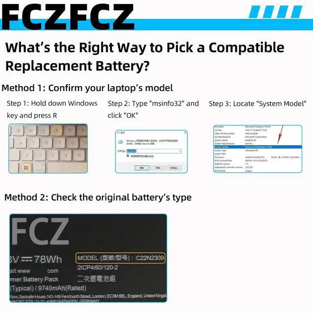 Alt view image 2 of 7 - C22N2309 Battery 78Wh 10032mAh Replacement for Asus TUF Gaming A14 FA401WU FA401WV FA401WI FA401UU FA401UV / Zenbook S 16 UM5606 / ProArt PX13 HN7306 Series 2ICP4/60/120-2 7.78V 4-Cell