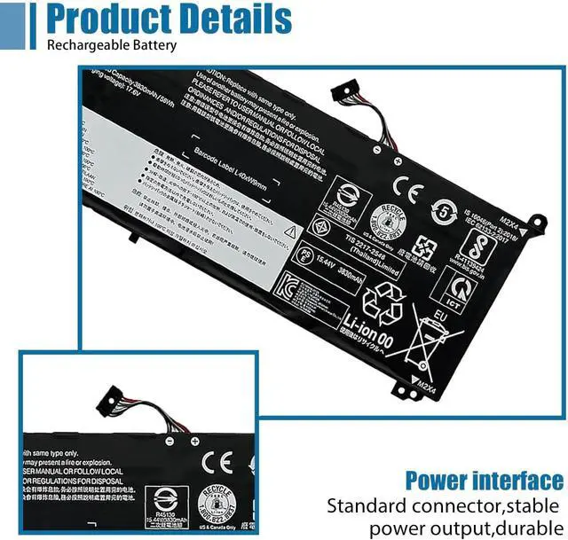 Alt view image 3 of 6 - L19C4PDB Laptop Battery Replacement for Lenovo ThinkBook 14 G2 ITL are G3 ACL ITL G4 IAP ABA G5 IRL ABP 14s Yoga ITL Yoga G2 IAP G3 IRU Series SB10Z21205 5B10Z21209 L19M4PDB 15.44V 60Wh 3912mAh