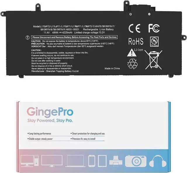 Main image of L17L6P71 L17C6P72 Replacement Battery for Lenovo ThinkPad X280 A285 Series L17M6P71 L17M6P72 01AV470 01AV471 01AV472 01AV484 01AV485 SB10K97617 SB10K97619 SB10K97629 Laptop
