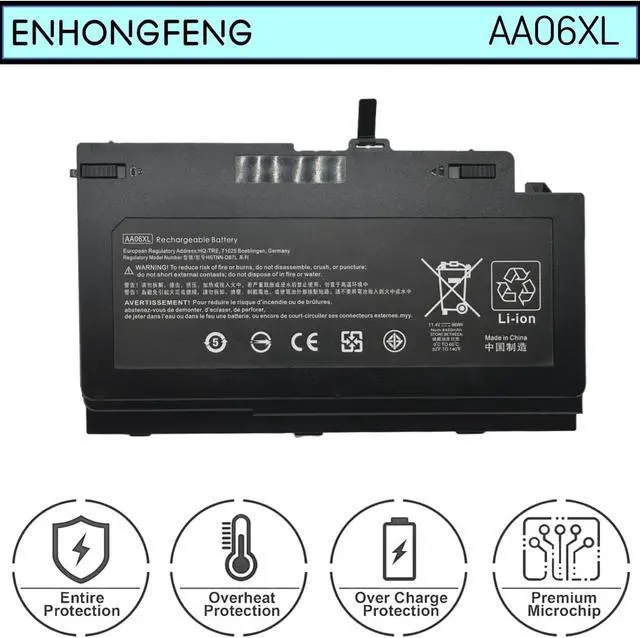 Alt view image 2 of 7 - AA06XL Laptop Battery Replacement for ZBook 17 G4 Mobile Workstation HSTNN-DB7L AA06096XL AAO6XL 852711-850 852527-241 852527-242 852527-221 852527-222 HSTNN-IB8Q L27868-1C1