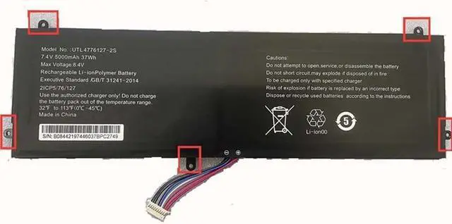 Alt view image 4 of 4 - Civhomy Replacement NV-4776127-2S Battery Compatible with NV-4774126-2S UTL4776127-2S ZL4776127-2S Smartbook 141 Smartbook 145 M-SB145 C2 Z142 PC208PC209 7.4V, 5000mAh/37Wh(10Pins 9Lines)