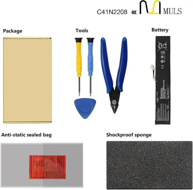 Alt view image 6 of 7 - MULS C41N2208 Battery Replacement for Asus Rog Ally (2023) RC71L PC71L NR2301L Gaming Handheld Series RC71L-NH001W RC71L-NH002W RC71L-NH012W RC71L-NH019W 4ICP5/42/79 0B200-04350000 15.48V 74Wh