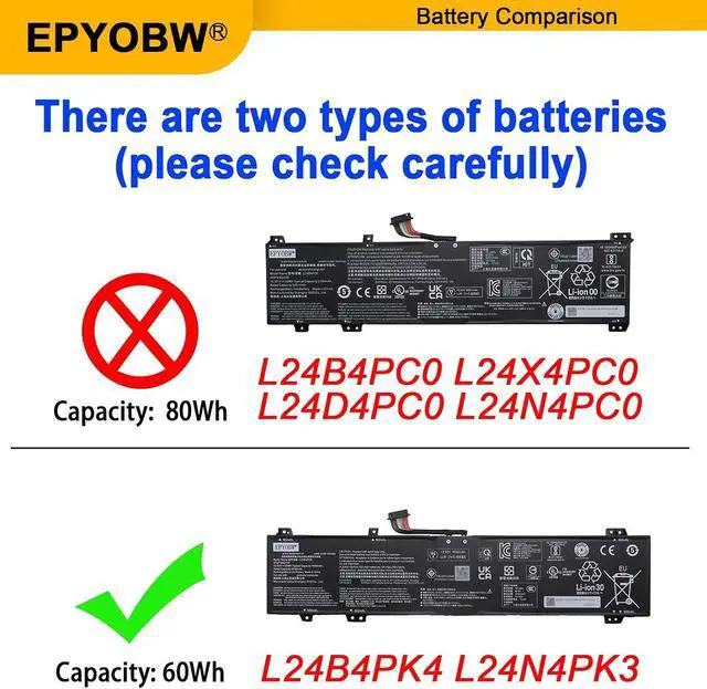 Alt view image 3 of 7 - L24B4PK4 Laptop Battery 60Wh L24N4PK3 L24M4PK6 SB11Q02048 5B11Q02042 | Compatible with Lenovo LOQ 15IRX10 15AHP10 17IRX10 Series SB11Q02056 5B11Q01993 SB11Q02001 5B11Q02044 SB11Q02048 5B11Q02042