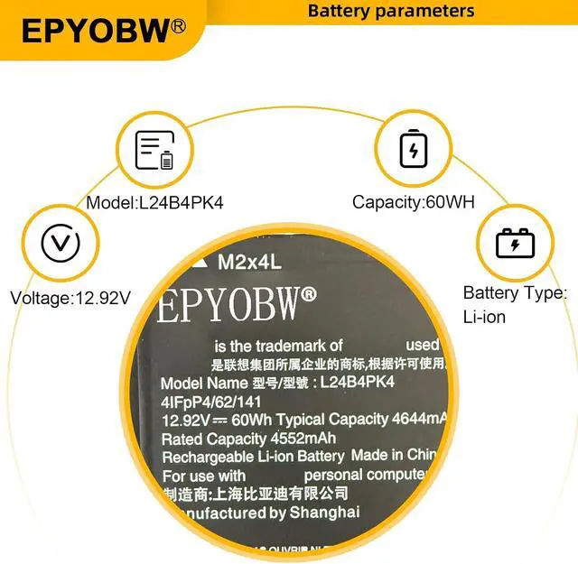 Alt view image 4 of 7 - L24B4PK4 Laptop Battery 60Wh L24N4PK3 L24M4PK6 SB11Q02048 5B11Q02042 | Compatible with Lenovo LOQ 15IRX10 15AHP10 17IRX10 Series SB11Q02056 5B11Q01993 SB11Q02001 5B11Q02044 SB11Q02048 5B11Q02042