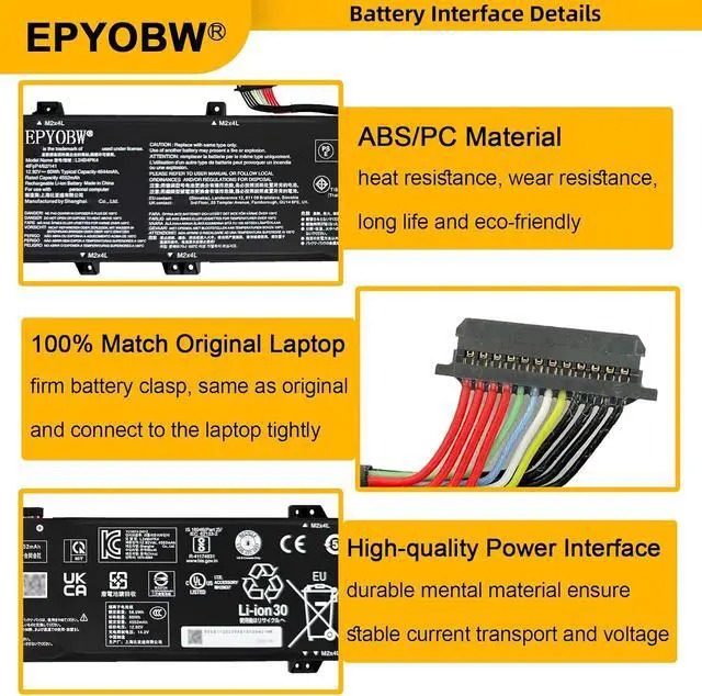 Alt view image 5 of 7 - L24B4PK4 Laptop Battery 60Wh L24N4PK3 L24M4PK6 SB11Q02048 5B11Q02042 | Compatible with Lenovo LOQ 15IRX10 15AHP10 17IRX10 Series SB11Q02056 5B11Q01993 SB11Q02001 5B11Q02044 SB11Q02048 5B11Q02042