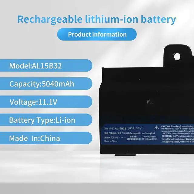 Alt view image 2 of 6 - AL15B32 Laptop Battery Replacement for Acer Aspire V15 DG2 V5-591G T5000 Series(11.1V 56Wh)