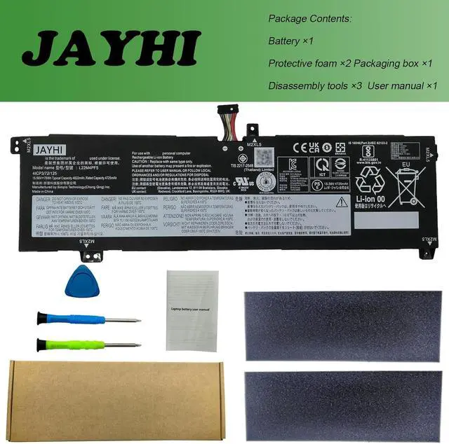 Alt view image 7 of 7 - JAYHI L22M4PF5 75Wh Laptop Battery L22X4PF5 L22B4PF5 L22D4PF5 15.56V | Compatible with Lenovo Slim Pro 9-16IRP8 / Yoga Pro 9-16IRP8 / IdeaPad Pro 5-16IRH8 5-16APH8 5-16ARP8 Series 5B11N45339