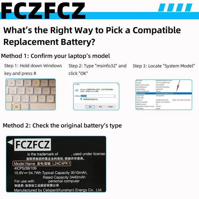 Alt view image 2 of 7 - L24C4PK1 Battery 54.7Wh 3440mAh SB11Q02028 5B11Q01968 15.6V 4-Cell | Replacement for Lenovo IdeaPad Slim 5-13ARP10 5-13IWC11 5-13Q8Y1 5-15ARP10 5-15IWC11 5-15Q8Y11 Series L24D4PK4 L24M4PK4
