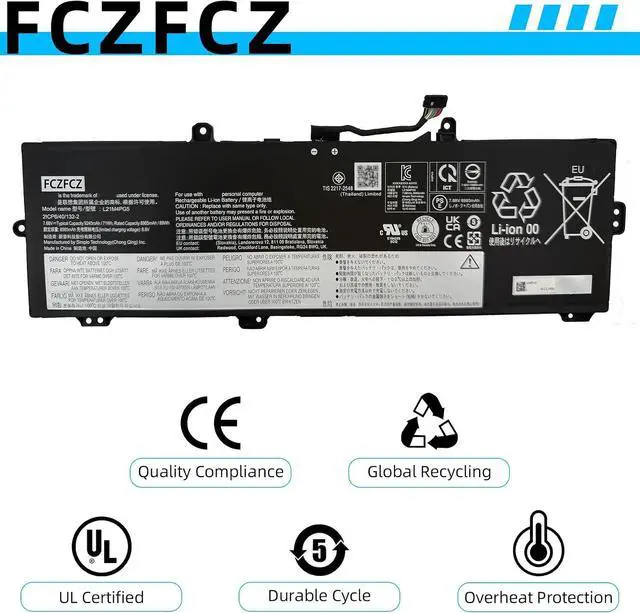 Alt view image 5 of 6 - L21M4PG5 Battery 71Wh 9245mAh SB11J07487 5B11J07489 L21L4PG5 7.68V | Replacement for Lenovo IP 5 Chrome 16IAU7 82V8 82V9 series SB11J07488 5B11J07490 4-cell