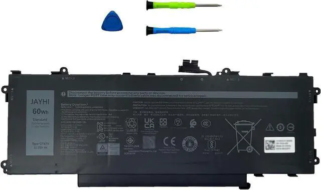 Main image of JAYHI GT6TK 60Wh 5065mAh Laptop Battery K2CPY 31CP5/81/75 11.55V 3-Cell | Compatible with Dell Latitude 9440 2-in-1 Dell Latitude 9450 2-in-1 Series