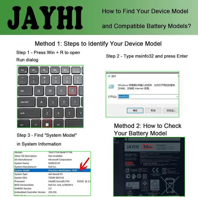 Alt view image 2 of 7 - JAYHI YX0XH 34Wh Laptop Battery N21969-005 N2095-AC1 HSTNN-0B3E TPN-DB1N | Compatible with Dell Latitude 7285 2-in-1 Series YXOXH WYCVV C668F 0C668F OWYCVV 0WYCVV 7.6V 15-FC 15-FD Series 7.6V