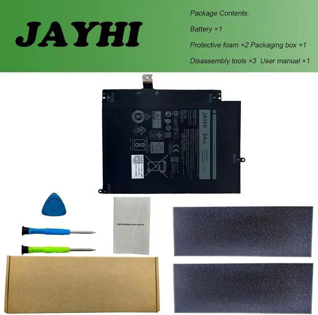 Alt view image 7 of 7 - JAYHI YX0XH 34Wh Laptop Battery N21969-005 N2095-AC1 HSTNN-0B3E TPN-DB1N | Compatible with Dell Latitude 7285 2-in-1 Series YXOXH WYCVV C668F 0C668F OWYCVV 0WYCVV 7.6V 15-FC 15-FD Series 7.6V