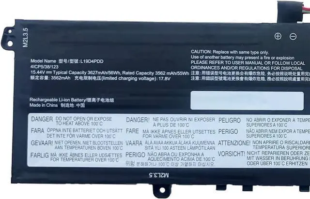 Alt view image 2 of 4 - L19M4PDD L19D4PDD L19C4PDD 5B10Z37621 SB10Z37619 5B10Z37618 5B10Z37617 Laptop Battery Replacement for Lenovo ThinkBook 13S G2 ITL/are, ThinkBook 13S G3 ACN,14S G2 ITL Series (15.44V 56Wh)