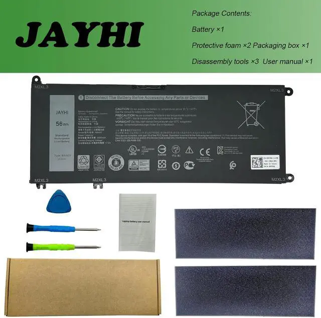Alt view image 6 of 6 - JAYHI 4WN0Y 56Wh 3500mAh Laptop Battery 4WNOY JYFV9 M245Y 33YDH 15.2V | Compatible with Dell Inspiron 13 7353 / 15 7577 / 17 7778 7779 Series 4-Cell