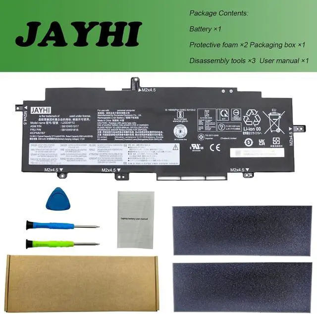 Alt view image 6 of 6 - JAYHI L20D4P72 57Wh Laptop Battery L20L4P72 L20M4P72 L20C4P72 15.36V | Compatible with Lenovo ThinkPad T14s Gen 2 20WM 20WN 20XF 20XG Series 6-Cell