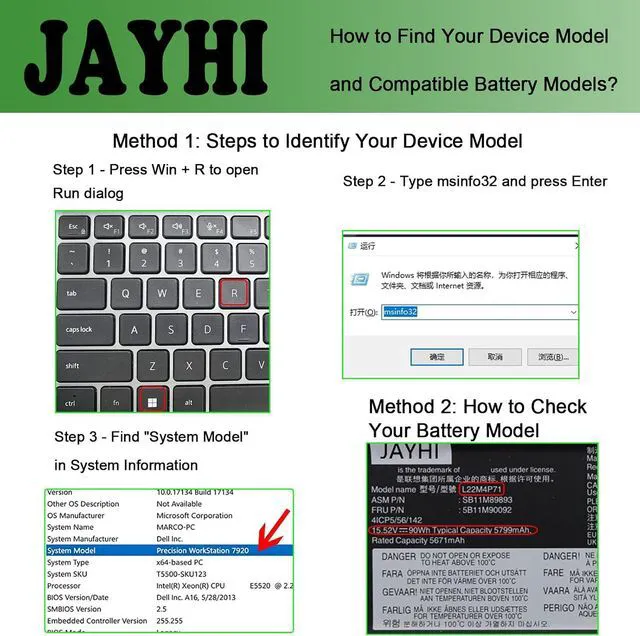 Alt view image 2 of 6 - JAYHI L22M4P71 90Wh 5799mAh Laptop Battery 5B11H56373 L22C4P71 15.52V