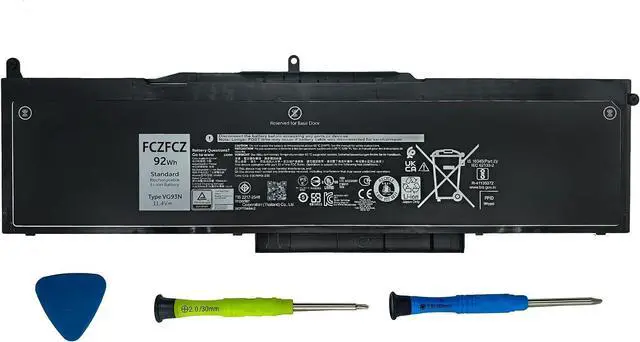 Main image of VG93N Battery 92Wh WFWKK 0WFWKK 0VG93N 3ICP7/54/64-2 11.4V 6-Cell | Replacement for Dell Latitude 15 5580 5590 5591 E5580 E5590 E5591 / Precision 15 3520 3530 M3520 M3530 Series 7666mAh