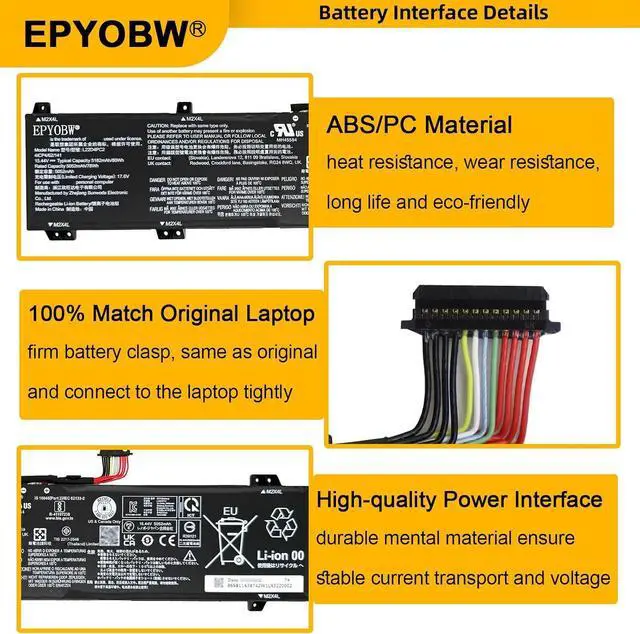 Alt view image 5 of 7 - L22D4PC2 Laptop Battery 80Wh Compatible with Lenovo Legion Slim 5-16APH8 5-16IRH8 5-16AHP9 5-16ARP9 / LOQ 16APH8 / LOQ 16IRH8 Series L22B4PC2 L22M4PC2 L22C4PC2 SB11K38742