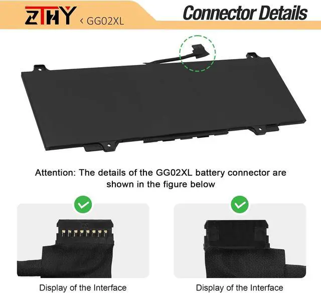 Alt view image 4 of 7 - GG02XL Laptop Battery Replacement for HP Fortis 14 G10 G10EE G11 G11EE x360 11 G4 Chromebook Fortis 14 G11 x360 11 G4 Series GG02047XL M25914-005 M25863-2D1 M25863-2E1 M25863-AC1 TPN-DB0F 47.3Wh 7.7V