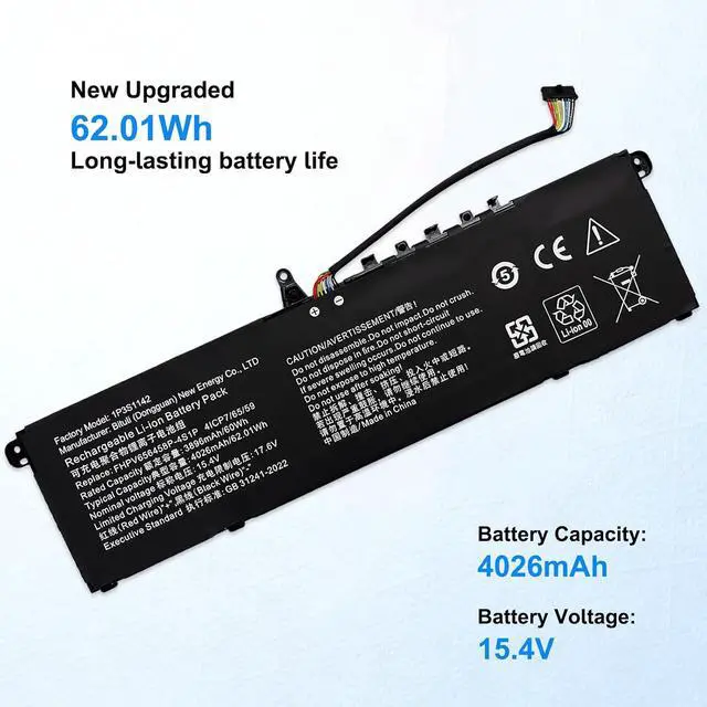 Alt view image 4 of 5 - FHPV656458P-4S1P Replacment Battery Compatible with MECHREVO 14 Pro A-5BC4U A-7BC4U Acer N23J3 62.01Wh 15.4V Laptop Battery