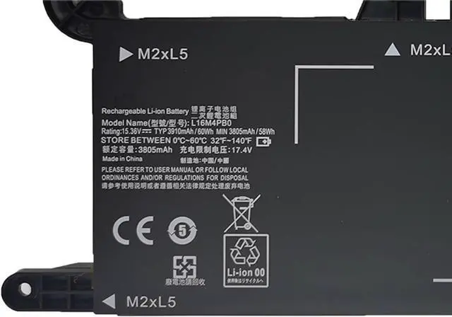 Alt view image 2 of 4 - L16M4PB0 5B10M33724 L16S4TB0 5B10M33723 Laptop Battery Replacement for Lenovo Legion Y720-15IKB Laptop Series (15.36V 60Wh)