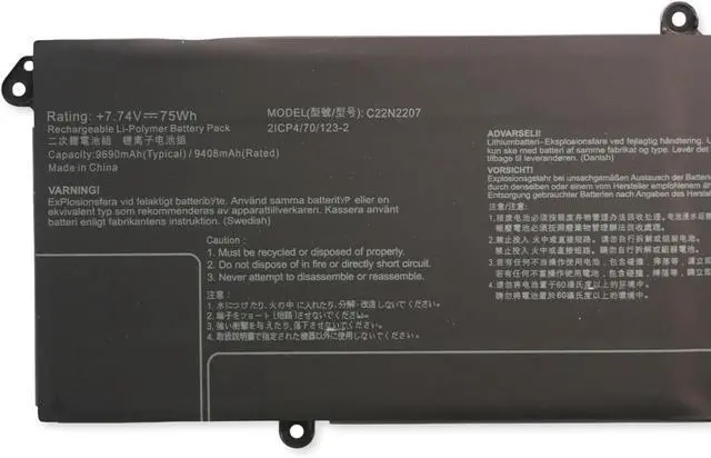 Alt view image 3 of 7 - C22N2207 0B200-04340000 2ICP4/70/123-2 Laptop Battery Replacement for ASUS Vivobook 15i i5-13500H 2023 Vivobook S14 K5404VA K5504VAB Vivobook S15 5504VN K5504VN K5504VA Series(7.74V 75Wh)