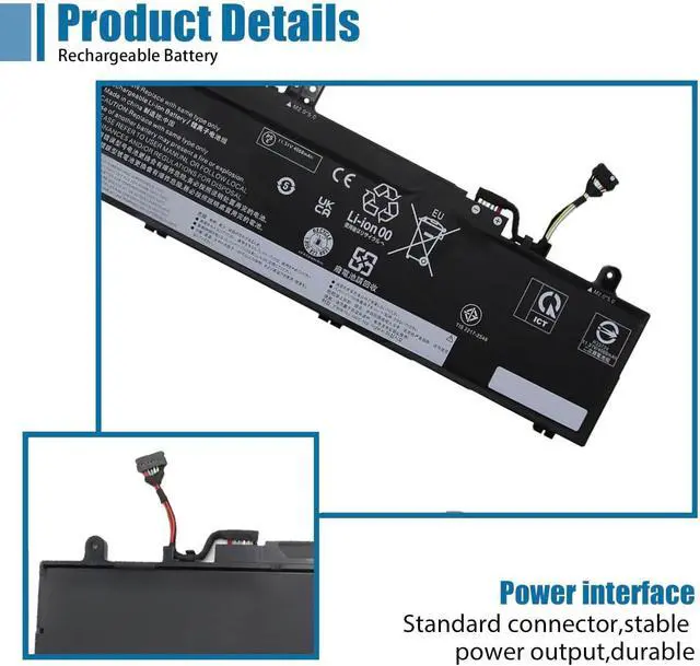 Alt view image 3 of 6 - L22B3PG4 Laptop Battery Replacement for Lenovo ThinkPad E14 Gen 5 2023 Gen 6 2024 E16 Gen 1 2023 Gen 2 2024 Series SB11K63026 5B11K63022 SB11N46023 11.31V 47Wh 4156mAh