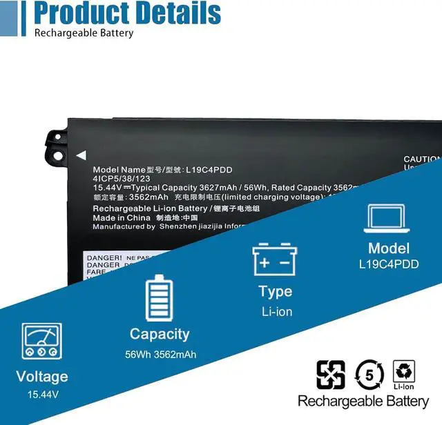 Alt view image 2 of 6 - L19C4PDD L19M4PDD Laptop Battery Replacement for Lenovo ThinkBook 14s G2 ITL ThinkBook 13S G2 are ITL Series SB10Z37616 SB10Z37619 5B10Z37621 5B10Z37618 15.44V 56Wh 3562mAh