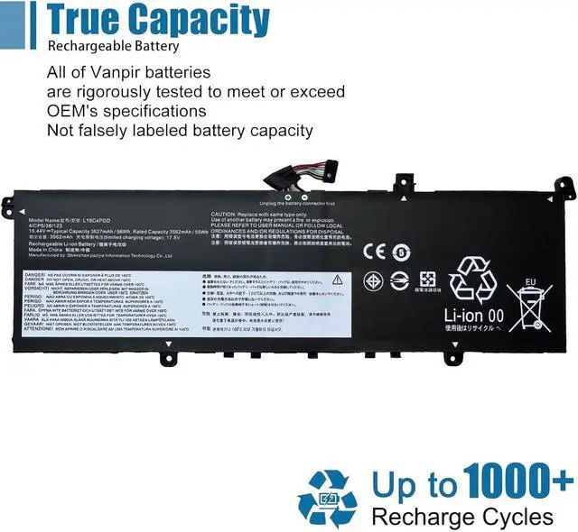 Alt view image 5 of 6 - L19C4PDD L19M4PDD Laptop Battery Replacement for Lenovo ThinkBook 14s G2 ITL ThinkBook 13S G2 are ITL Series SB10Z37616 SB10Z37619 5B10Z37621 5B10Z37618 15.44V 56Wh 3562mAh
