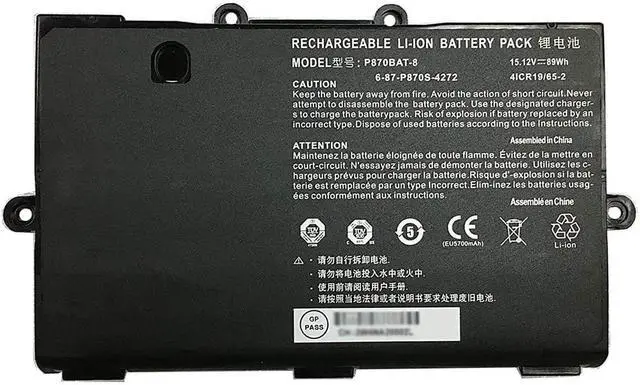 Main image of 15.12V 89Wh P870BAT-8 Battery Replacement for NP9870 P8700S 6-87-P870S-4272 Series Notebook 6-87-P870S-4271 P8700S
