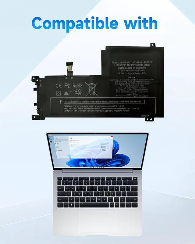 Alt view image 3 of 4 - L19M3PF6 Replacement Battery for Lenovo IdeaPad 5 15ALC05 5-15IIL05 5-15ARE05 5-15ITL05 5-15ARE05 5 15IAL7 5 15ABA7 L19L4PF1 L19C4PF1 L19D3PF3 L19C3PF4 L19C3PF5 L19L3PF2 Laptop