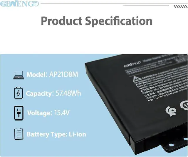 Alt view image 2 of 7 - AP21D8M for Acer Nitro 5 AN515-46 AN515-47 AN515-58 AN515-58-56CL AN515-58-766R AN515-58-72QR,Nitro V 15 ANV15-51,Nitro 16 AN16-51 AN16-51-74BV