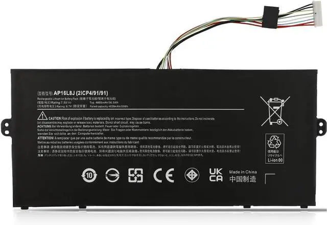 Main image of AP16L8J Laptop Battery Replacement for Acer Chromebook Spin 311 CP311-3H-A14P CP311-3H-K2RJ CP311-3H-K3Wl Spin 513 R841T-S98A CP513-2H-K62Y CP513-1H CP513-1HL CP513-1HL-S17E Series(7.5V 36.5Wh)