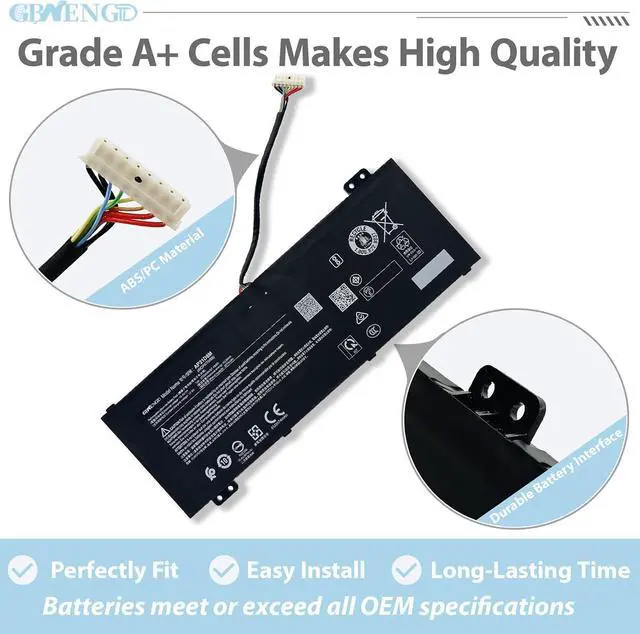 Alt view image 3 of 7 - AP21D8M for Acer Nitro 5 AN515-46 AN515-47 AN515-58 AN515-58-56CL AN515-58-766R AN515-58-72QR,Nitro V 15 ANV15-51,Nitro 16 AN16-51 AN16-51-74BV