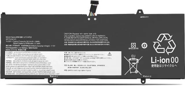 Main image of L21M4PE2 L21C4PE2 L21D4PE1 L21L4PE2 SB11F29412 5B11F29411 SB11F29410 5B11F29414 SB11F29418 5B11F29421 Laptop Battery Replacement for Lenovo Yoga 6-13ABR8 Yoga 6 13ALC7 Serie(15.52V 59Wh