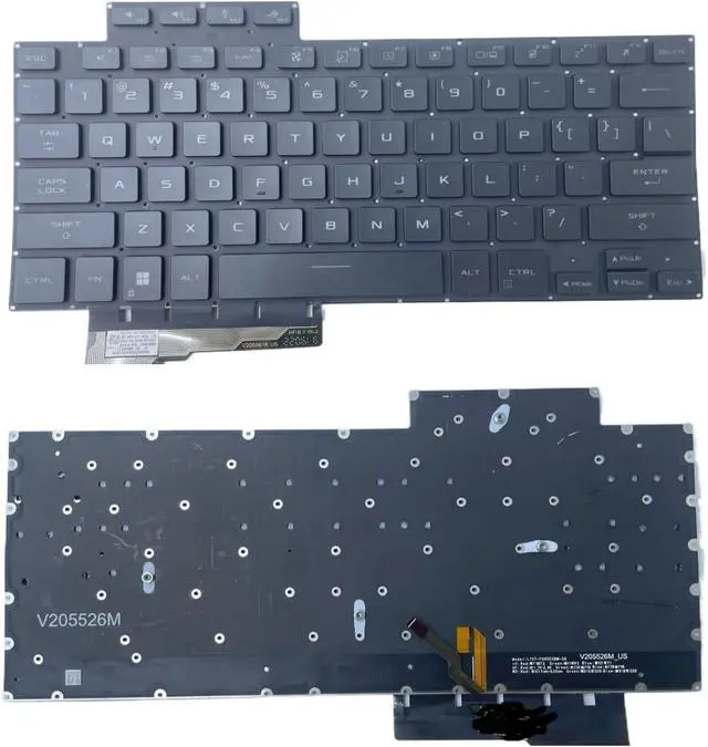 Alt view image 3 of 5 - Leboncin Replacement Laptop Keyboard for Asus Zephyrus Gu604 G16, USB-C, 104 Keys, Backlit, No Frame
