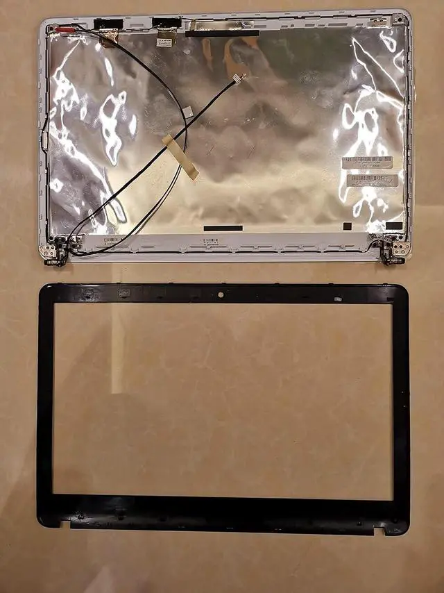 Main image of White LCD Back Cover top case Rear lid & Front Bezel Trim & Screen Hinges Hinge Pair Bracket Kit Non-Touch Version Compatible with Sony Vaio SVF152 SVF153 SVF152C29L SVF152C29M SVF152A29M SVF152A29W