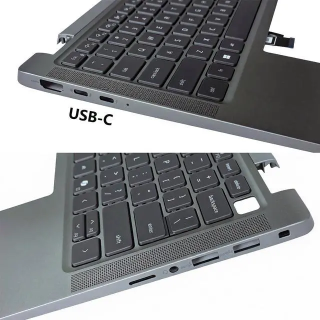 Alt view image 3 of 6 - NYD1R, 0NYD1R Replacement Upper Case Palmrest for Dell Latitude 7440, 7450 Series, US Backlit Keyboard, Gray Top Cover, w/o SC, w/SD Port