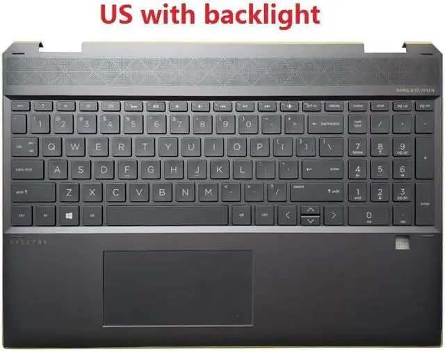 Alt view image 5 of 6 - OEM HP Spectre X360 15-DF TPN-Q213 UK/US Laptop Keyboard with Brown Palmrest and Backlight Accessories(UK)