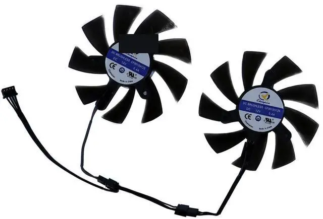 Alt view image 3 of 5 - 2Pcs/Set CF9015H12S,Graphics Card Fan XY-D09015B,VGA Cooler for 51Risc RX580 8G for Gaming for SHELI 51RISC RX 580 DE 8GB 2048SP Easy to Replace(CF9015H12S)