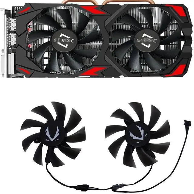 Alt view image 5 of 5 - 2Pcs/Set CF9015H12S,Graphics Card Fan XY-D09015B,VGA Cooler for 51Risc RX580 8G for Gaming for SHELI 51RISC RX 580 DE 8GB 2048SP Easy to Replace(CF9015H12S)