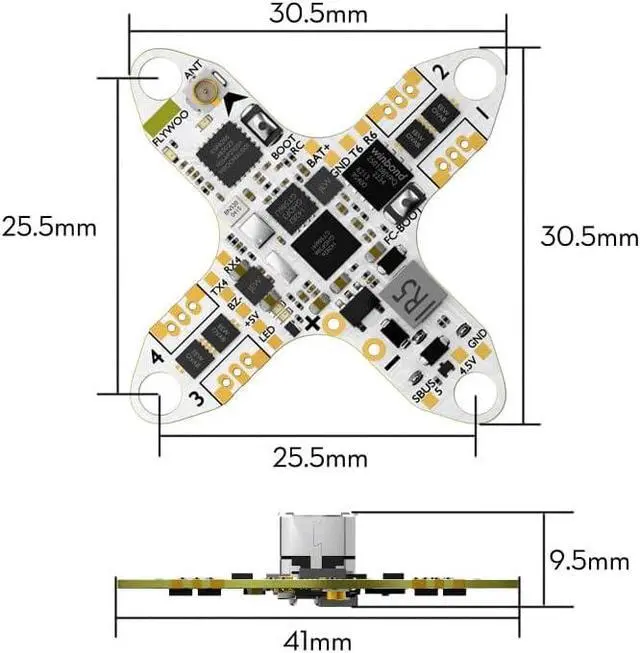 Alt view image 4 of 4 - Laptop Parts for Flywoo Goku F405 HD 1S AIO FC (5A, 2.6g) - Ultra-Light for Micro FPV Drones