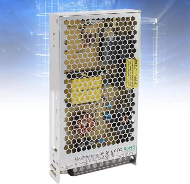 Alt view image 2 of 7 - Switching Power Supply Transformer, Aluminum Copper, Fast Heat Dissipation, Power Supply Adapter, Solenoid Valve for Digital Products (LRS-250W-24V 10A)