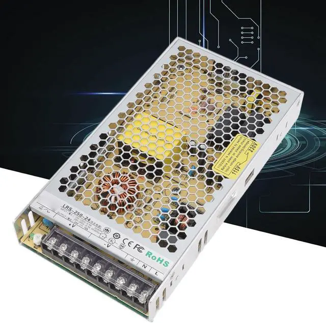 Alt view image 3 of 7 - Switching Power Supply Transformer, Aluminum Copper, Fast Heat Dissipation, Power Supply Adapter, Solenoid Valve for Digital Products (LRS-250W-24V 10A)