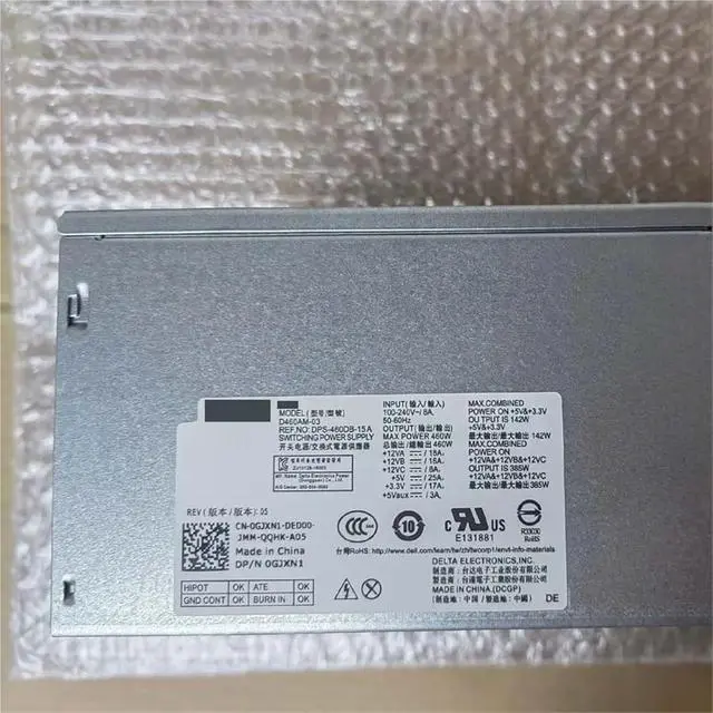 Alt view image 6 of 6 - 460W Power Supply for XPS 8910 8920 8930 460Watt Switching Power Supply Adapter PSU D460AM-03 GJXN1 0GJXN1 DPS-460DB-15 A